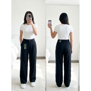 NWT Wild Fable Women's 0 High-Rise Wide Leg Trousers - Black